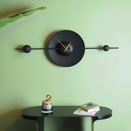 Wallity APS138LSS Reloj de Pared Decorativo de Metal Negro